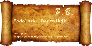 Podolszky Bereniké névjegykártya